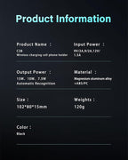Wireless Car Charger, Cell Phone Car Mount 15W Fast Charging Auto Clamping for Car Vent Phone Holder Charger for iPhone 16 15 14 13 12 11 Pro Max, Glaxy S24 Ultra, LG, Google