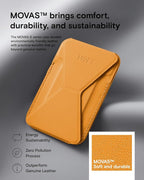 MOFT Magnetic Wallet Stand Compatible with iPhone 16/15/14/13/12 Series, Angle Adjustment MOVAS Phone Stand, Orange