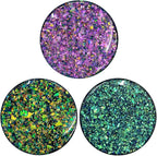 3 Pack Fashionable Clear Glitter Expandible Collapsible Moblile Phone Grip Stand Holder for Smartphones and Tablets Cell Phone Accessory-5 ((Rose Gold Mix Colorful Glitter Purple Blue))