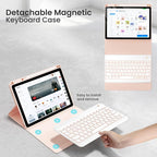 Magnetic Keyboard Case for iPad Air 5th 4th Generation 10.9 inch Pro 11 1st/2nd/3rd/4th, 7 Color Backlight BT Keyboard Folio with Pencil Holder 2022 2021 2020 2018 (Pink)