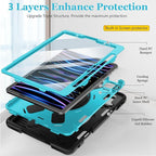 Case for iPad Pro 11 Inch 2022/2021/ 2020/2018: Silicone Cover for iPad 11 Inch 4th/ 3rd/ 2nd/ 1st/ Generation with Screen Protector- Stand- Handle- Shoulder Strap- Pencil Holder- Mint Green