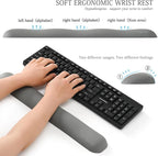 UnivoColors Design-Wave Keyboard Wrist Rest, Artificial Sheepskin+Memory Foam+Ergonomic+Anti-Slip Gel, Resilience Support During Work and Gaming,Keyboard Accessory,Grey