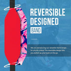 Phone Grip Strap - Pack of 2 Reversible Finger Holder for Phone Back, Customizable Anti-Slip Design, Wireless Charging Compatible Detachable Holder for iPhone - Red & Red Tie dye