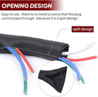 Black Braided Cable Management Sleeves Wire Loom Tubing Cord Protector Self-Wrapping (1/4"-18Feet)