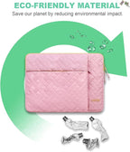 Lacdo 15-15.6 Inch Laptop Sleeve Case for Acer HP Lenovo Dell ASUS Laptop, Acer Aspire 15, HP Pavilion/Envy 15, Dell Latitude 15, Lenovo ThinkPad/IdeaPad 15, ASUS ZenBook 15 Computer Bag, Sakura Pink