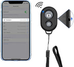 Wireless Camera Remote Shutter for Smartphones (2 Pack), Zttopo Wireless Phone Camera Remote Control Compatible with iPhone/Android Cell Phone - Wrist Strap Included Black&Blue