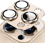 Uyiton for iPhone 13 Pro/iPhone 13 Pro Max Camera Lens Protector, [Strong Adsorption] [Drop Protection] Metal Ring Tempered Glass Rear Camera Screen Cover - Gold