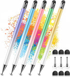 Bopomofo Stylus (5 Pcs),2-in-1 Stylus Pen for Touchscreen, High Precision and Sensitivity, Suitable for iPhone/ipad/Android Tablets, Compatible with All Touch Screens(Pink/Yellow/Green/Blue/Purple)