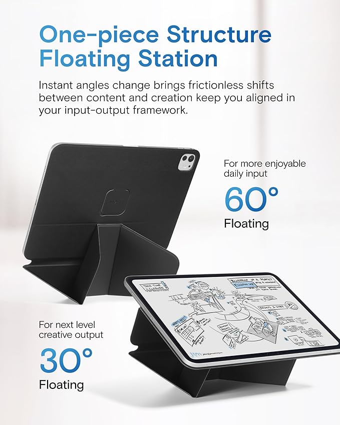 MOFT Dynamic Folio Case for iPad A16 11th Generation 11 Inch 2025/ iPad 10th Generation 10.9 Inch 2022, Silm Magnetic Stand Case with 20+ Viewing Angles, Auto Wake/Sleep, Ultra Thin, Jet Black