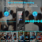 64GB Digital Voice Recorder Voice Activated Recorder for Lectures Meetings, Audio Recorder with Playback, Password, Variable Speed, Tape Recorder USB Charge, MP3