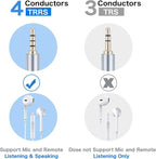 Male to Male Audio Cable 20Ft, 90 Degree TRRS 3.5mm 4 Pole Nylon Braided Stereo Aux Cable for Headphones, PS4, Phone, Tablets, Headset, PC, Laptop and More (20Ft)