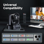5.8GHz Wireless Conference Room Webcam, Church Live Streaming 3X USB 1080P 60fps PTZ Camera for Worship Services Online Conference, Works with Zoom, OBS Easy to Set Up