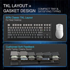 Redragon K707 PRO GB 80% Gasket RGB Gaming Keyboard, 3-Modes Wireless TKL Mechanical Keyboard w/Hot-Swap South-Facing LEDs Socket, PBT Gradient Keycaps & 5-Layer Noise Dampening, Custom Linear Switch