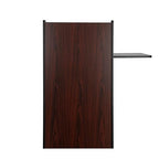 OEF Furnishings Mobile Floor Lectern with Side Shelf And Keyboard Tray, Mahogany