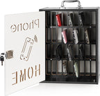 Cell Phone Holder Classroom 36 Slots Wooden Cell Phone Storage Cabinet Pocket Chart with Handle and Security Lock for Classroom Office (36 Grid Cabinet Black)