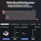 Keychron Q6 HE Wireless Custom Mechanical 100% Full Keyboard, 2.4 GHz/Bluetooth/Wired QMK Rapid Trigger Hot-Swappable Programmable Gateron Double-Rail Magnetic Switches for Mac Windows, Shell White