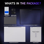 Privacy Screen for MacBook Pro 13 In (2016-2022, M1, M2) & MacBook Air 13 Inch (2018-2021, M1), MagicSuction™ Removable Anti Spy Black Protector, Glare Blue Light Filter for Mac Laptop Computer