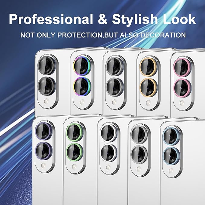 for Samsung Galaxy S25 Edge Camera Lens Protector, Individual Metal Ring Tempered Glass Lens Cover, [Strong Adsorption] Scratch Resistant Ultra-Thin HD Clear Lens Cover, 1 Set-Green