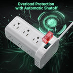 Tower Surge Protector Power Strip with USB 12 Outlets with 4 USB Ports (1 USB C), 10FT Extension Cord Multi Plug Outlet Extender Overload Protection for Home Office