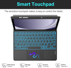 Backlit Touchpad Keyboard Case for Samsung Galaxy Tab A9 Plus 5G 11 Inch 2023 Model (SM-X210/X215/X216/X218), Magnetic Detachable Keyboard Cover with S Pen Holder for Galaxy Tab A9+ 11", (Black)