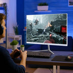 CRUA 24.5" White Gaming Monitor, 200Hz FHD(1920 * 1080P) VA Screen Computer Monitor, Supports Freesync, 120% sRGB, Blue Light Filter, Built-in Speakers, Wall Mountable Installs(HDMI 1.4/DP 1.2)