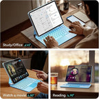 for iPad Pro 11 inch Case with Keyboard,Keyboard Case for iPad Air 11 inch (M2) 2024 & iPad Pro 11 in (1st/2nd/3rd/4th Gen),Magic-Style Magnetic - Backlit Keyboard (Blue)
