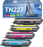 MYTONER TN227 High Yield Toner Cartridge 4 Pack Compatible Replacement for Brother TN227 TN-227 TN227BK TN223 for HL-L3210CW MFC-L3750CDW MFC-L3710CW HL-L3270CDW (TN-227BK/C/M/Y High Yield, 4Pack)