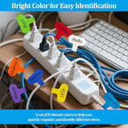 24 Pcs Cable Cord Labels,Wire Labels, Cable Tags, Computers Cable Management and Identification,Multicolored Handwriting Cable Tags