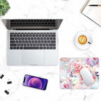 ITNRSIIET Mouse Pad with Stitched Edge Premium Textured Smooth Precise Operation Waterproof Washable Non-Slip Rubber Base Desktop Protection Mat, 10.2×8.3×0.12 inches, Beautiful Flowers