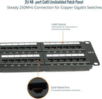 Tecmojo 48 Port Patch Panel, Cat6 Patch Panel, 2U Patch Panel, Network Patch Panel for 19 inch Rack Mount equipments,10G Support, Unshielded