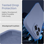 FireNova Designed for iPhone 15 Pro Max Case, Silicone Upgraded [Camera Protection] Phone Case with [2 Screen Protectors], Soft Anti-Scratch Microfiber Lining Inside, 6.7 inch, Lavender Gray