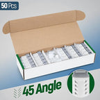 Everest 45° Angled RJ45 Cat6A Keystone Jacks 50-Pack in Gray - Slim Profile Female RJ45 Connectors - Cat 6A Keystone Jack - Compatible with 45° Angled Speed Termination Tool - 45Term (B0BL3GS7ZY)