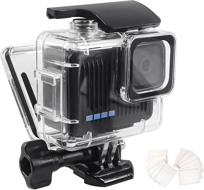 FitStill 196FT/60M Underwater Waterproof Diving Housing Compatible for Go Pro Hero 4K,Protective Dive Case Shell with Mount Hero4K 2024 Action Camera Accessories Kit