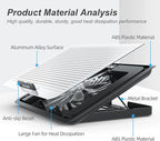 ICE COOREL Aluminum Laptop Cooling Pad, Laptop Cooler Stand with 7 Height Adjustable, Laptop Fan Cooling Pad for Laptop 12-15.6 Inch, Notebook Cooler Pad with Two USB Port (Silver)