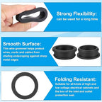 PATIKIL 38.6mm / 1-1/2 Inch Drill Hole,1-1/4 Inch ID Rubber Grommets, 3Pcs Top Hat Grommet for Wiring Eyelet Ring Gasket Automotive Firewall Cable Hole Plugs Wires Protection, Black