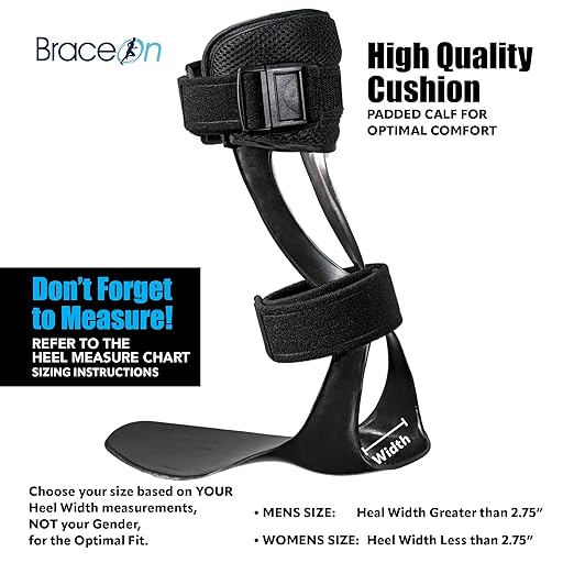 Brace On AFO S-Type - Drop Foot Stabilizer Brace, Moldable, Trimmable, Lightweight Polyethylene, for Women, AFO Brace, Boot for Injured Foot, Women, Left