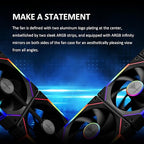 GAMDIAS AEOLUS P2-1203 120mm ARGB PWM Fan (3 Pack, no Hub), Include Reverse Fan Blade x3 & Controller, ARGB Sync, Easy Installation & Cabless Daisy-Chain Design, Silent Operation, Up to 2400RPM, Black