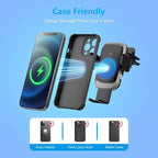 Wireless Car Charger, Auto-Clamping Car Mount 15W/10W/7.5W Fast Charging Air Vent Car Phone Mount Compatible with iPhone 14/13/13 Pro/12 Pro Max/12 pro/12/11/10/8 Series, Samsung Galaxy Series