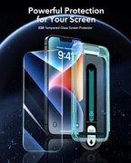 ESR 3 Pack for iPhone 16e/ iPhone 14/ iPhone 13/ iPhone 13 Pro Screen Protector, [9H Hardness] [Military Grade Shatterproof] Tempered Glass Film with Flawless Fit Tray