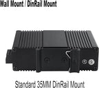 Industrial Mini Gigabit Ethernet Switch 4-Port RJ45 10/100/1000BASE-T+1-Port SFP Slot,Unmanaged Network Switch,Network Hub,Dinrail Mount or Wall-Mount,Plug & Play,Fanless (4 RJ45+1 SFP)
