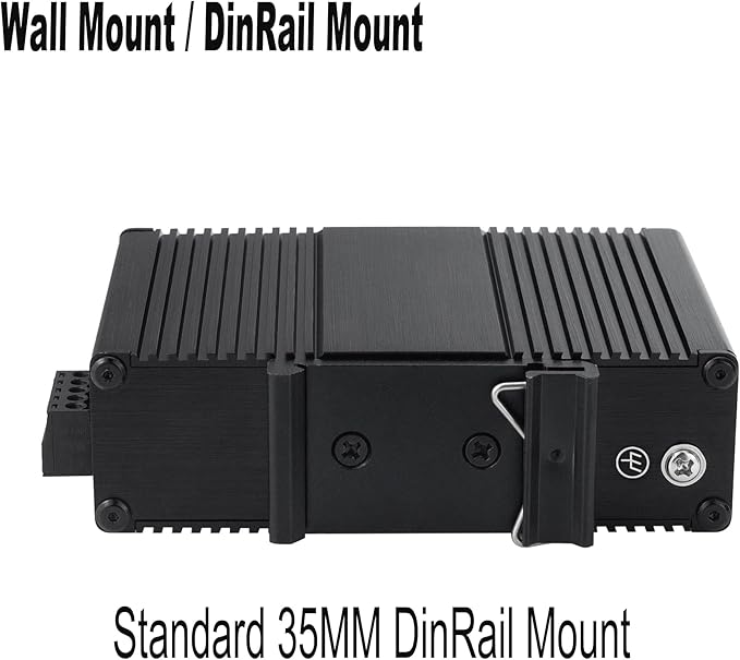 Industrial Mini Gigabit Ethernet Switch 5-Port RJ45 10/100/1000BASE-T+1-Port SFP Slot,Unmanaged Network Switch,Network Hub,Dinrail Mount or Wall-Mount,Plug & Play,Fanless (5 RJ45+1 SFP with PoE)