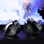 KZ Castor in Ear Monitors Headphones Bass Wired Earphones 2 Dynamic High-end Tunable Balanced Armature Headphones IEM Earphones HiFi Super Bass Earbuds for Singer Musicians Drummer(Black, with Mic)