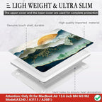 CISSOOK Mountain Case for MacBook Air 13.6 inch 2025 2024 2022 Release Model A3240 A3113 A2681, Plastic Sunshine Mountain Scenery Cover for MacBook Air 13 M4 M3 M2 Case with Keyboard Cover