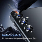 Korecase for Galaxy S25 Camera Lens Protector, 9H Tempered Glass Anti Scratch Camera Screen Protector Shockproof Film Shcokproof Metal Ring Lens Protecor for Galaxy S25,Black