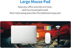 Japanese Sea Wave Large Mouse Pad,Gaming Keyboard Desk Pad,Extended Mouse Mat Non-Slip Rubber Base with Stitched Edges for Office Game Home XL 31.5"x11.8"
