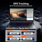 12" 4K UHD Mirror Dash Cam Front and Rear with Zoom Backup Camera, 2160P Dual Rear View Mirror Camera for Cars & Trucks, 64GB Card Included, GPS, WDR, Super Night Vision, Parking Assist & G-Sensor