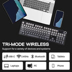 EPOMAKER X Aula F108 PRO Wireless Gaming Keyboard with Screen, 8000mAh Battery, 104 Hot-Swappable and Programmable Keys and Knob, RGB Backlight, for Mac/PC/Android (Black Gradient)