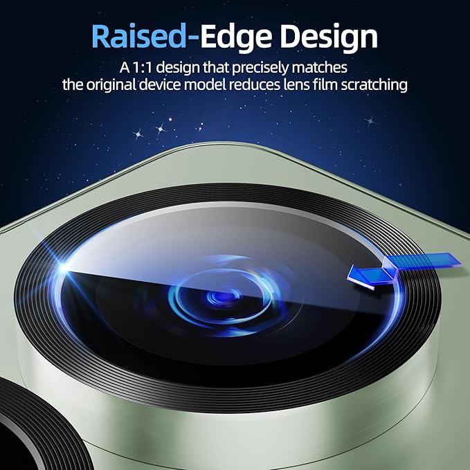 X-it Camera Lens Protector for Samsung S25 Plus, 9H Tempered Glass, Independent Metal Aluminum Edge Original Protection Design, Suitable for Phone Case, Anti-scratch, Anti-reflective,Mint