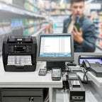 NUCOUN VC-3 Money Counter Machine Mixed Denomination, Value Counting, CIS/UV/IR/MG/MT Counterfeit Detection, USD/Euro/CAD/MXN, Printer Enabled Bill Cash Counter for Business