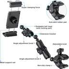 PLDHPRO Tablet Mic Music Holder for iPad Clamp Mount Stand, Microphone Tripod Treadmill Stroller Spin Bike Exercise Handlebar Accessories Compatible iPhone iPad Galaxy Tab 5.1-15.6'' Phones Tablets